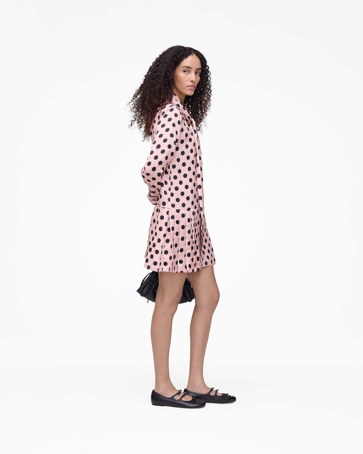 Dots Bow Pleated Dress