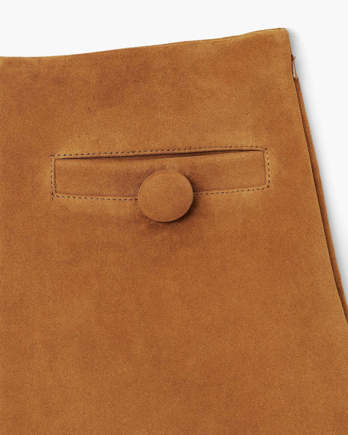 Suede Box Pleat Mini Skirt