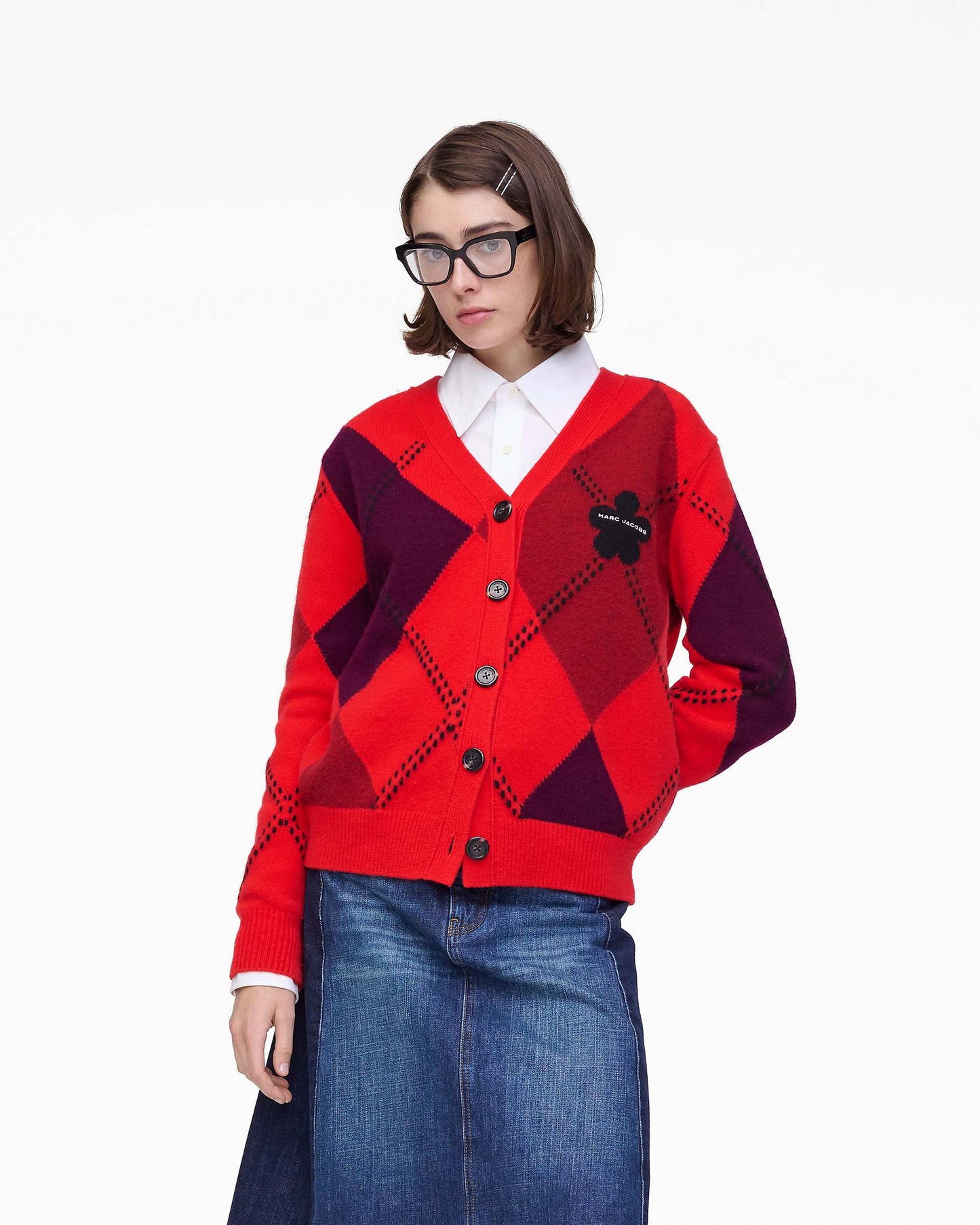Preppy Daisy Argyle Cardigan