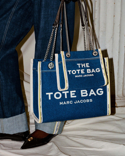 The Denim  Chain Crossbody Tote Bag