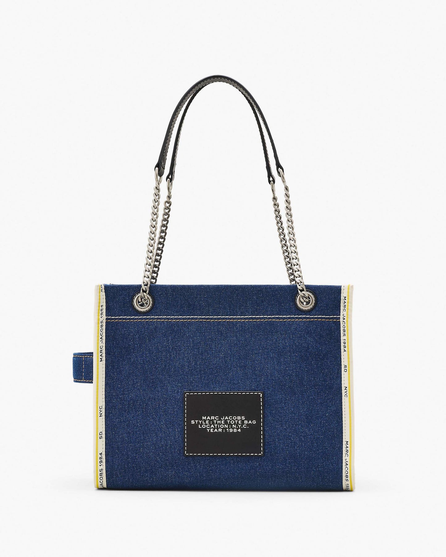 The Denim  Chain Medium Tote Bag