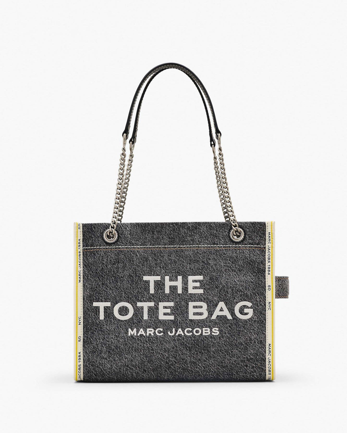 The Denim  Chain Medium Tote Bag