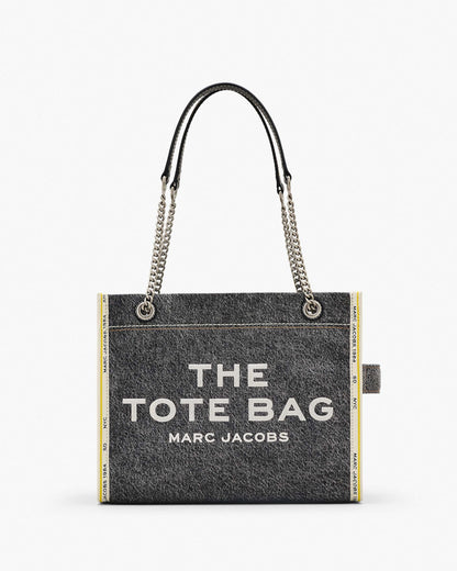 The Denim  Chain Medium Tote Bag