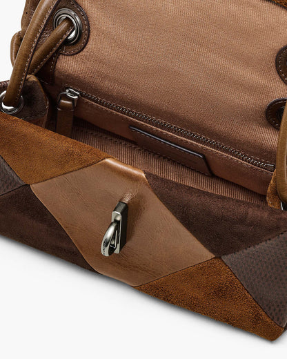 The Suede  Patchwork Mini Dual Shoulder Bag