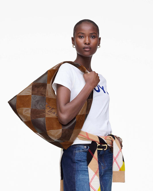 The Suede  Patchwork Sack Bag