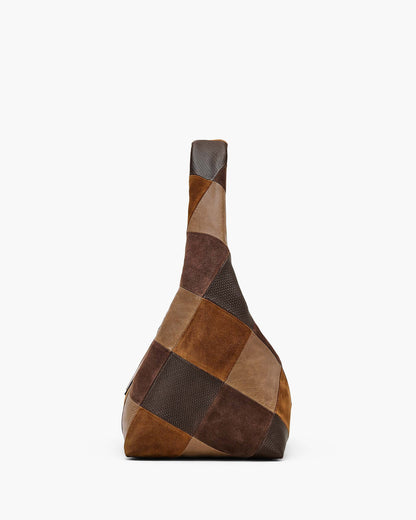 The Suede  Patchwork Sack Bag