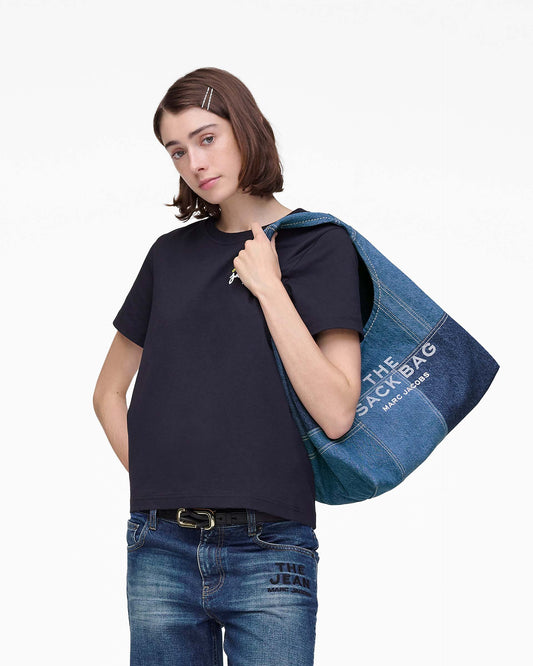 The Patchwork  Denim Sack Bag