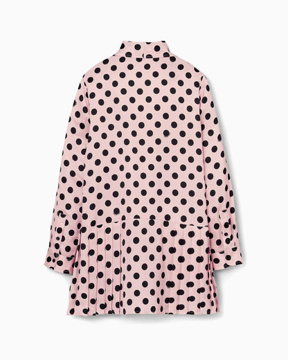 Dots Bow Pleated Dress