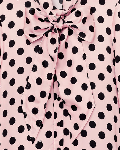Dots Bow Pleated Dress