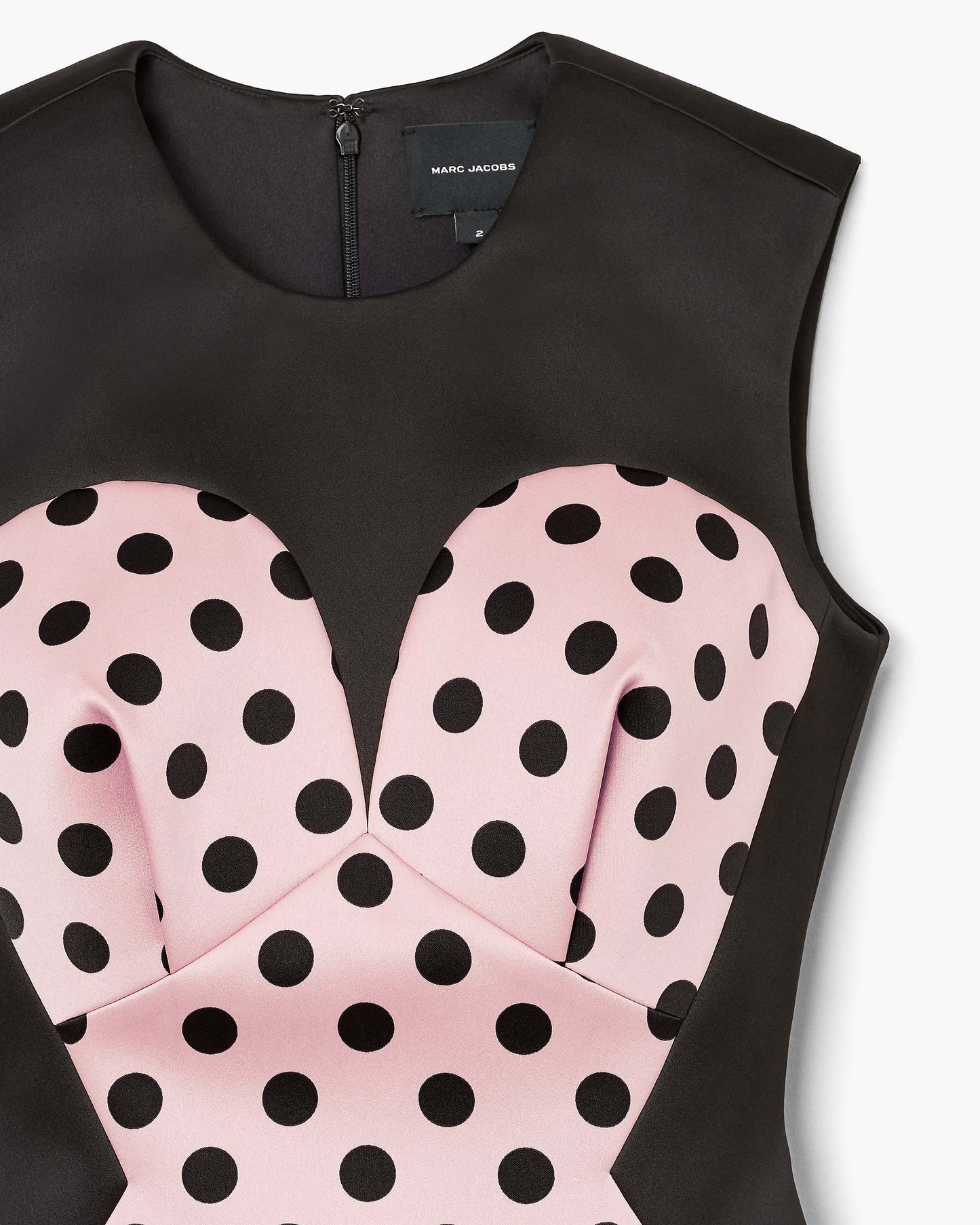 Seamed Up Dots Satin Dress
