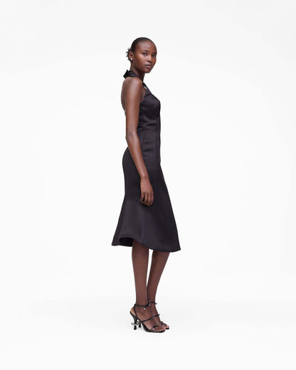 Sculpted Satin Halter Dress