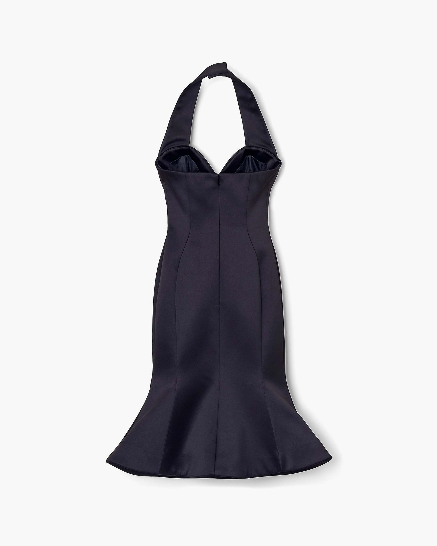 Sculpted Satin Halter Dress