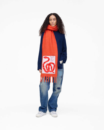 David Shrigley X MJ Snake Wool Scarf