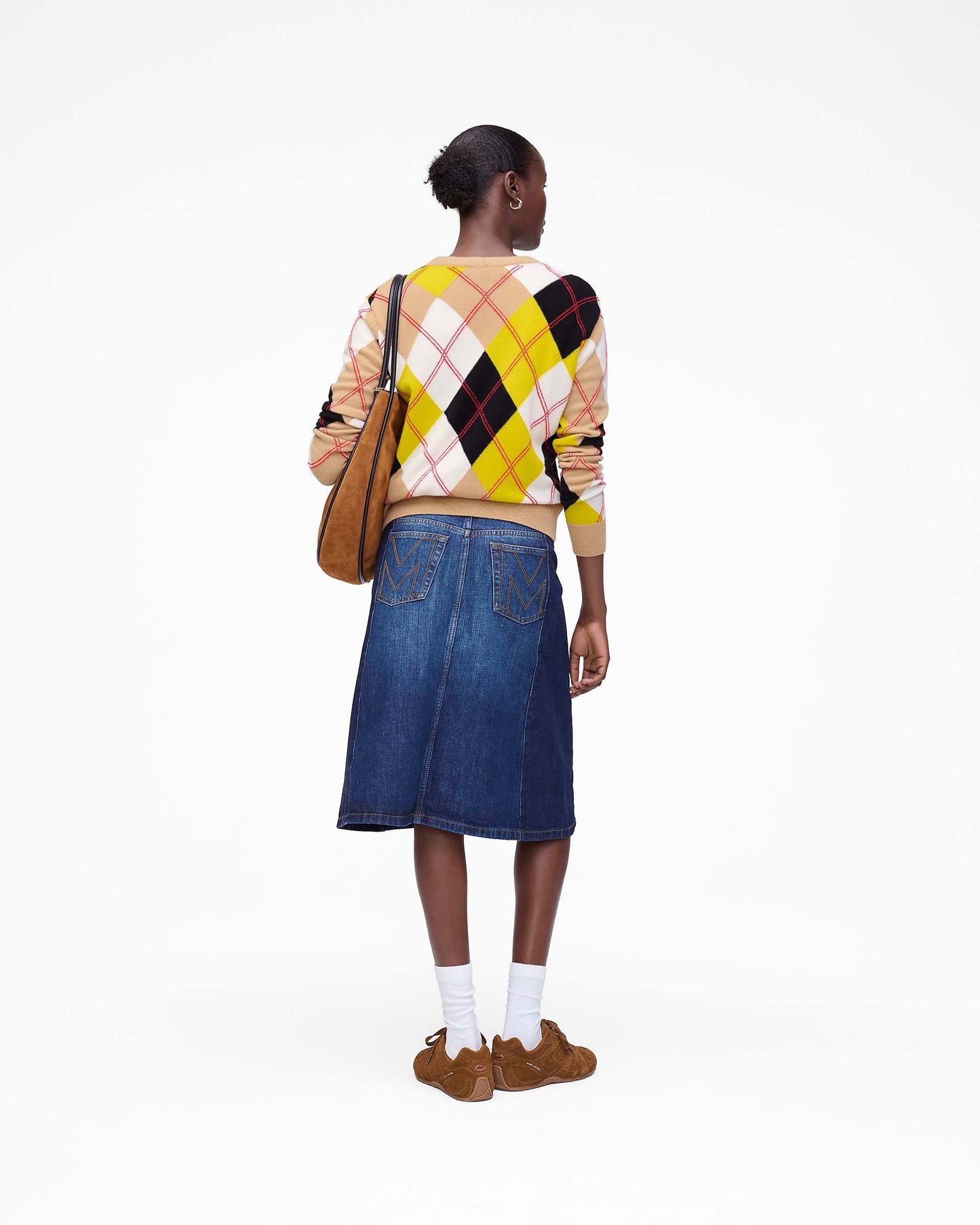 Two Tone Shadow Denim Skirt