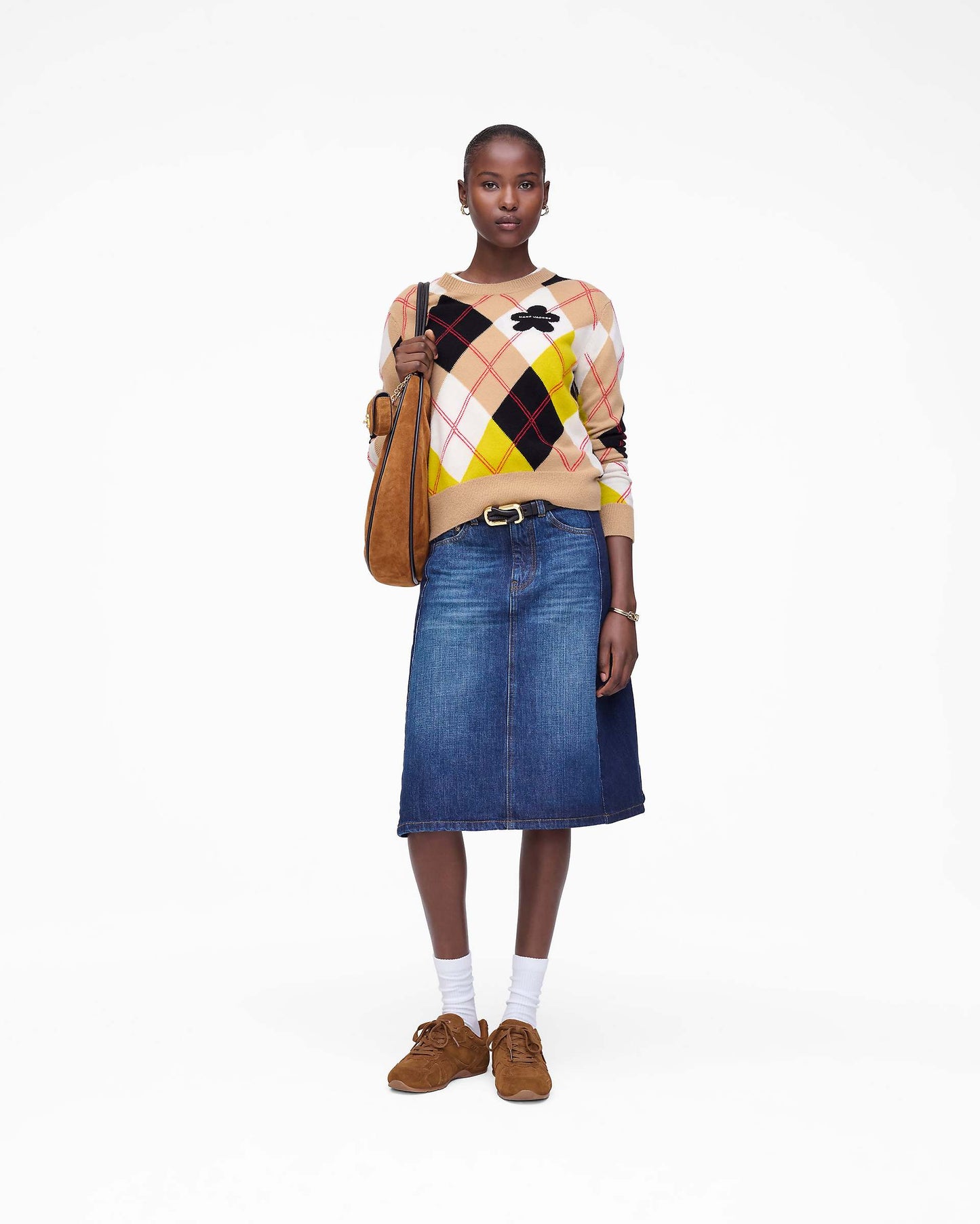 Two Tone Shadow Denim Skirt