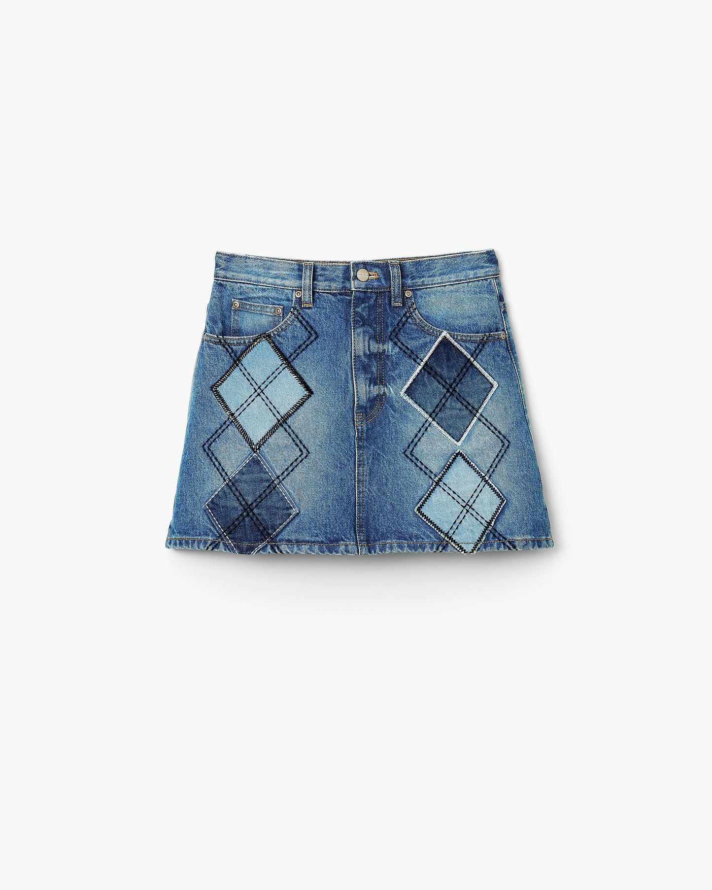Argyle Patchwork Mini Skirt