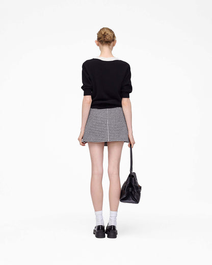 Gingham Tweed Mini Skirt