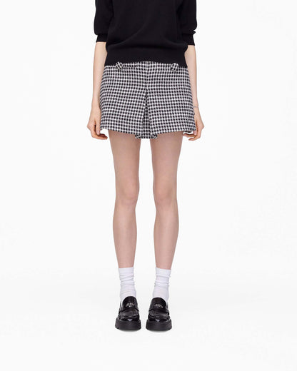 Gingham Tweed Mini Skirt