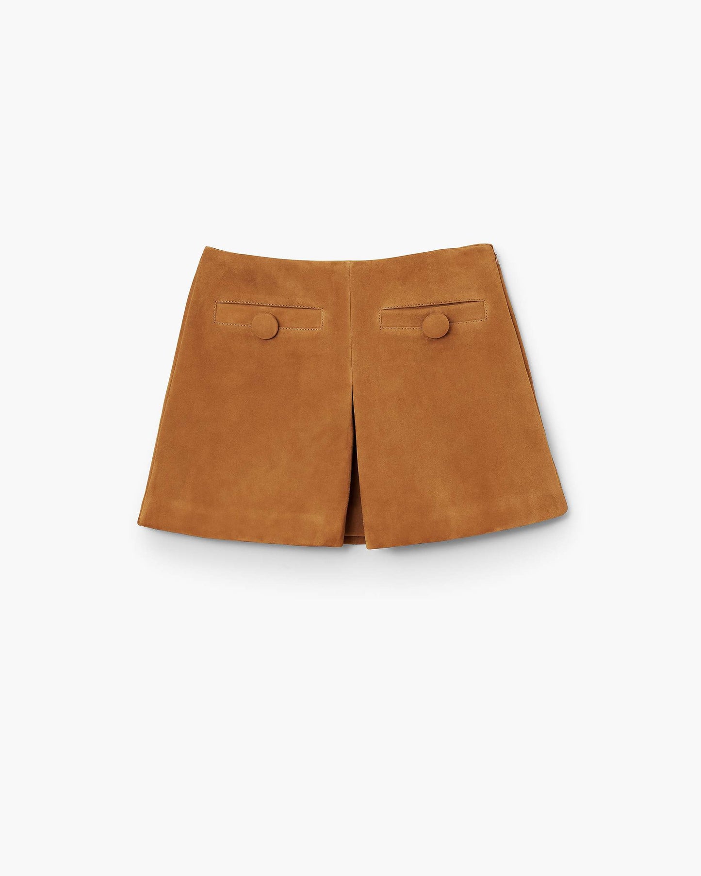 Suede Box Pleat Mini Skirt