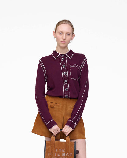 Trompe L'Oeil Knit Button Down