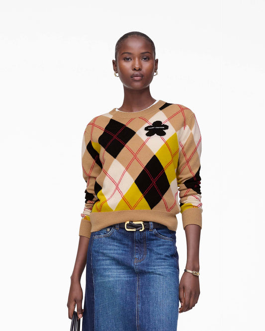 Preppy Daisy Argyle Crewneck
