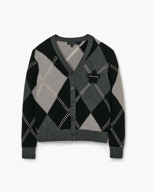 Preppy Daisy Argyle Cardigan