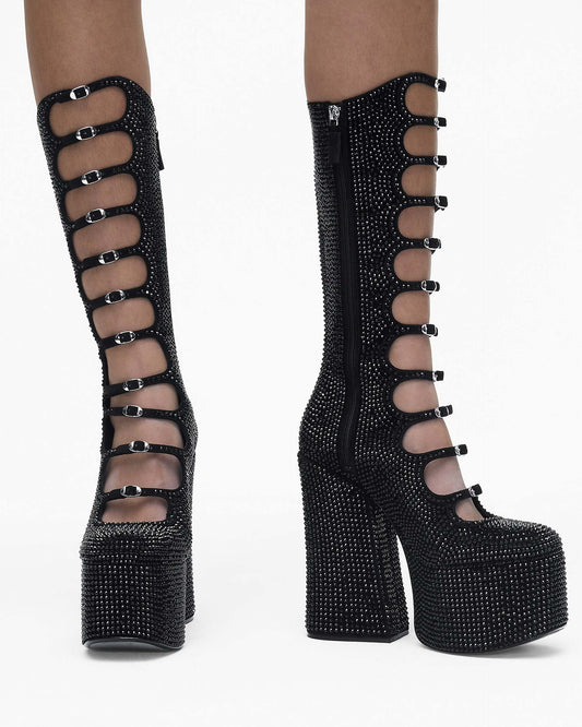 The Rhinestone  Kiki Knee-High Boot
