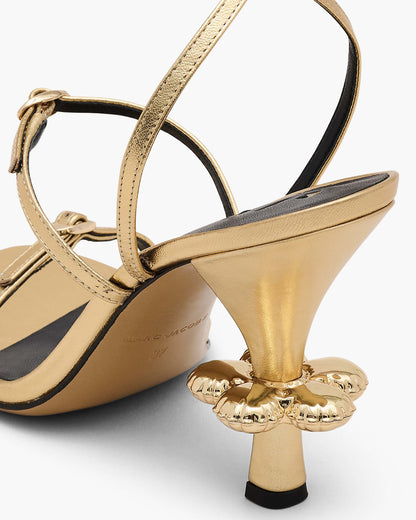 The Metallic  Leather Daisy Heel