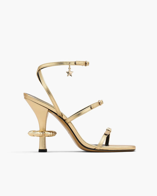 The Metallic  Leather Daisy Heel