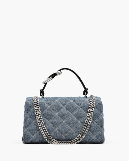 The Quilted  Denim Dual Convertible Shoulder Bag