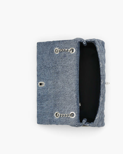 The Quilted  Denim Dual Convertible Shoulder Bag