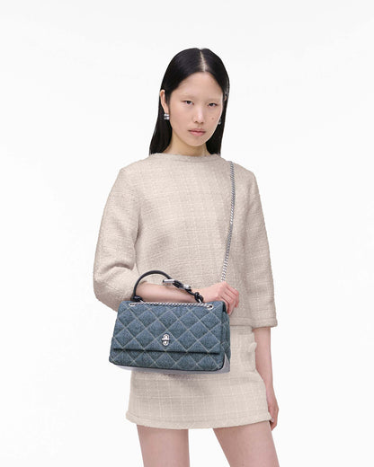 The Quilted  Denim Dual Convertible Shoulder Bag