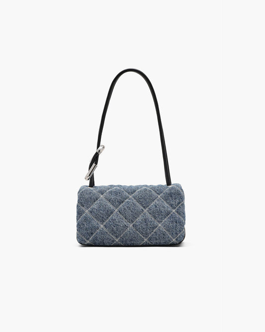 The Quilted  Denim Mini Dual Shoulder Bag