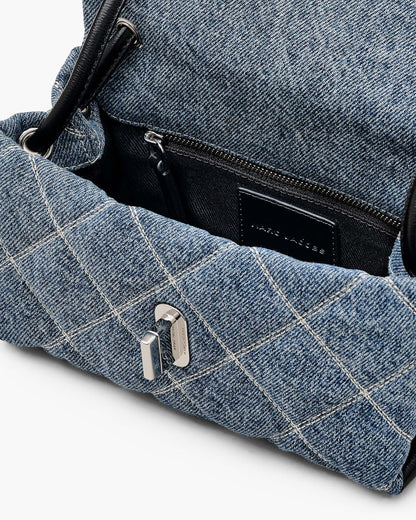 The Quilted  Denim Mini Dual Shoulder Bag