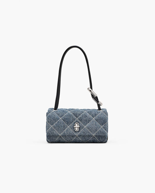 The Quilted  Denim Mini Dual Shoulder Bag