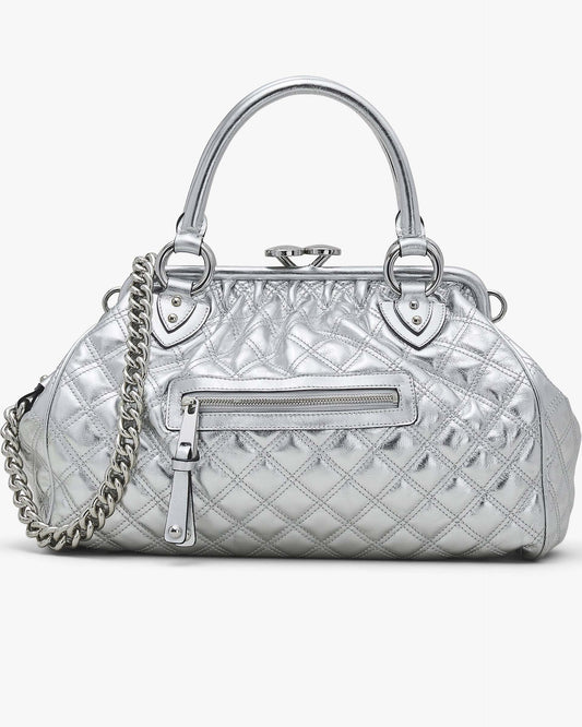 Re-Edition Quilted  Metallic Leather Stam Bag