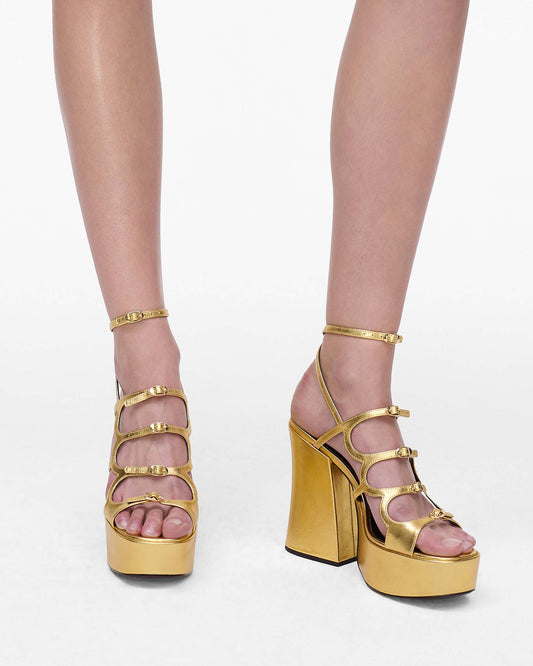 The Metallic  Leather Kiki Platform Sandal