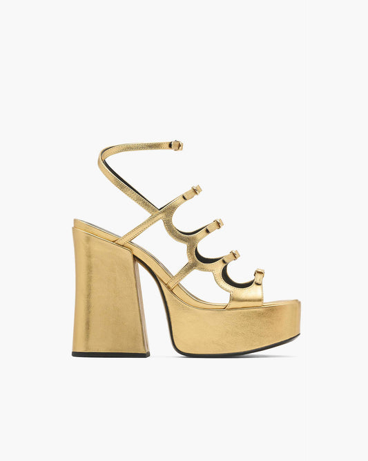 The Metallic  Leather Kiki Platform Sandal