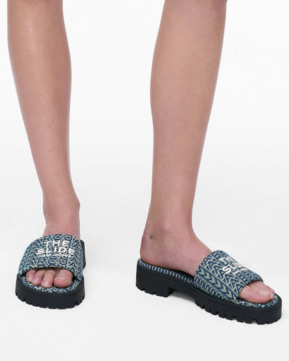 The Denim  Monogram Lug Sole Slide