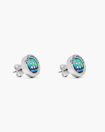 The Button  Abalone Stud Earrings
