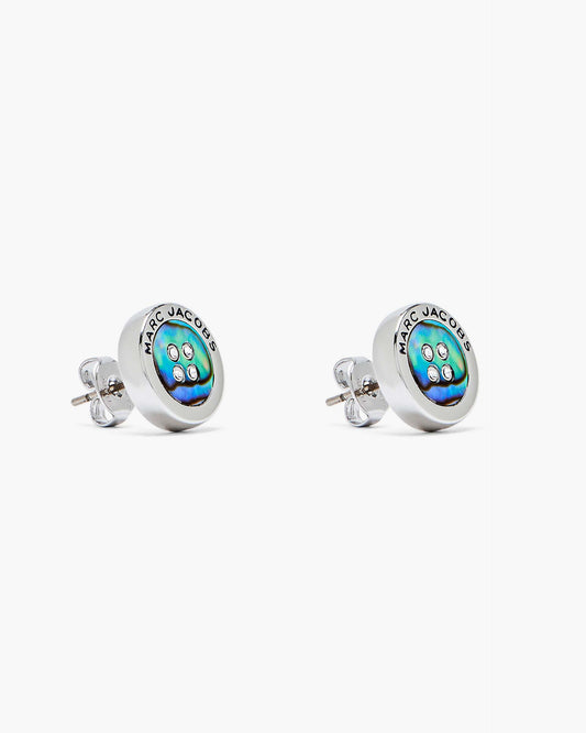 The Button  Abalone Stud Earrings