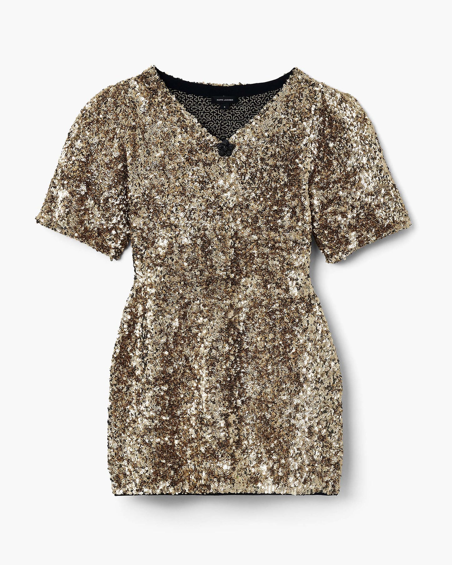 Sequin V-Neck Knit Dress
