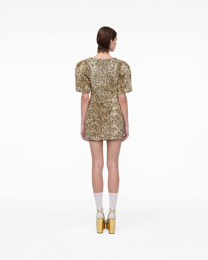 Sequin V-Neck Knit Dress
