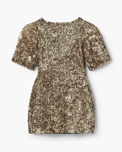 Sequin V-Neck Knit Dress